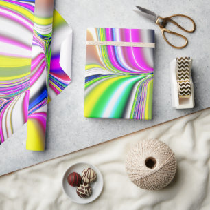 Abstract schilderen modern 3d effect in neonkol cadeaupapier