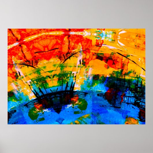 Abstract schilderen op betonwand. illustratie. poster (Voorkant)