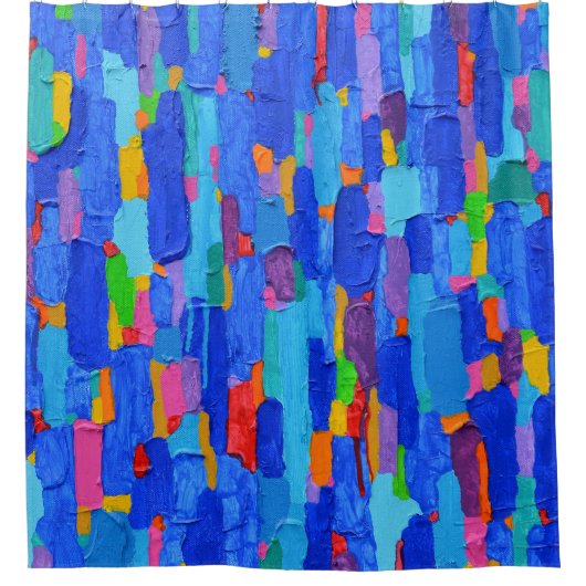 Abstract schilderen op Canvas Douchegordijn (Voorkant)