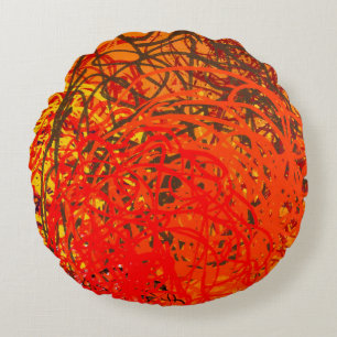 Abstract schilderen op canvas. Handkunst. Colorf Rond Kussen