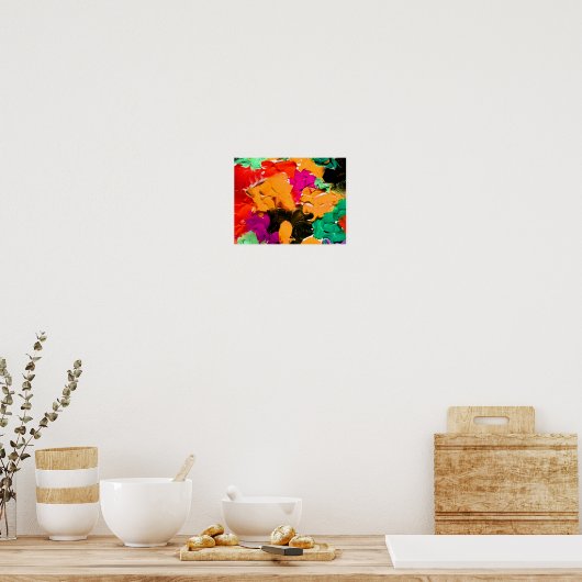 Abstract schilderen op Canvas Poster (Keuken)