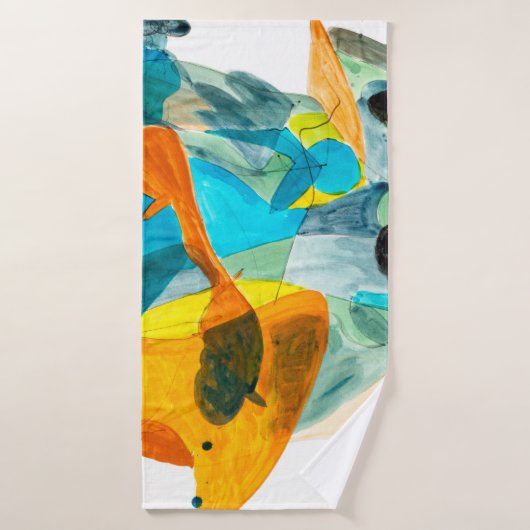 abstract schilderen op papier met levendige kleure badhanddoek (Badhanddoek)