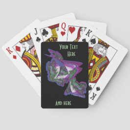 Abstract schilderen op pokerkaarten