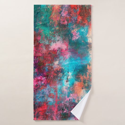 Abstract schilderen. Penseelstreken, verfvlekken. Badhanddoek (Badhanddoek)