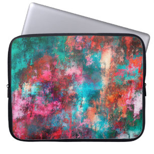 Abstract schilderen. Penseelstreken, verfvlekken.  Laptop Sleeve