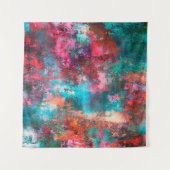 Abstract schilderen. Penseelstreken, verfvlekken. Wandkleed (Voorkant (horizontaal))