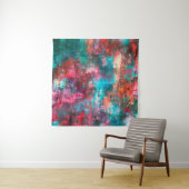 Abstract schilderen. Penseelstreken, verfvlekken. Wandkleed (In situ)