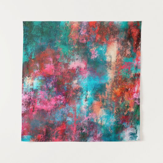 Abstract schilderen. Penseelstreken, verfvlekken. Wandkleed (Voorkant)