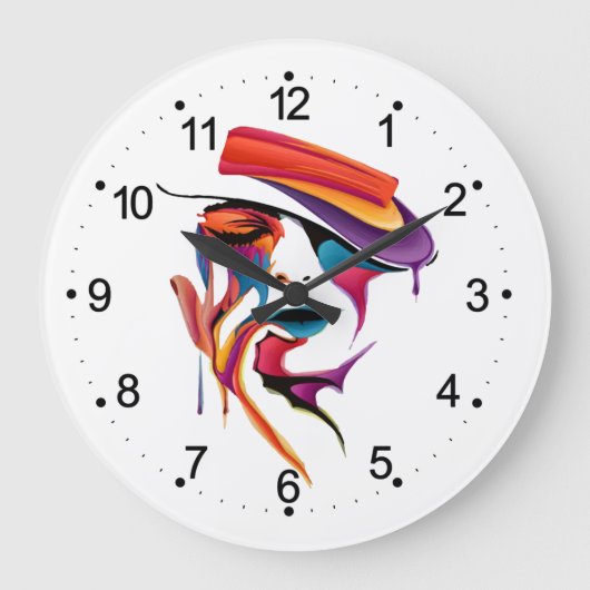 Abstract schilderen Pet kleurrijk  Grote Klok (Voorkant)