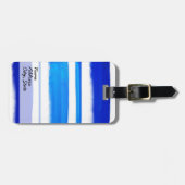 Abstract schilderen | Retro Blue 4 Bagagelabel (Voorkant horizontaal)