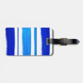 Abstract schilderen | Retro Blue 4 Bagagelabel (Achterkant horizontaal)
