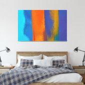 Abstract schilderen | Retro Colorful 12 Canvas Afdruk (Insitu (Slaapkamer))