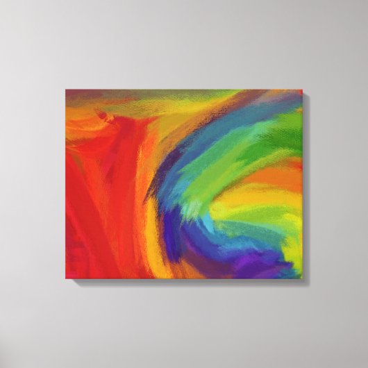 Abstract schilderen | Retro Colorful 16 Canvas Afdruk (Voorkant)