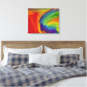 Abstract schilderen | Retro Colorful 16 Canvas Afdruk (Insitu (Slaapkamer))