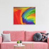 Abstract schilderen | Retro Colorful 16 Canvas Afdruk (Insitu (Woonkamer))