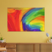 Abstract schilderen | Retro Colorful 16 Canvas Afdruk (Insitu (Woonkamer))