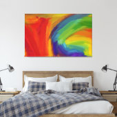 Abstract schilderen | Retro Colorful 16 Canvas Afdruk (Insitu (Slaapkamer))