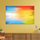 Abstract schilderen | Retro Colorful 2 Canvas Afdruk (Insitu (Woonkamer))