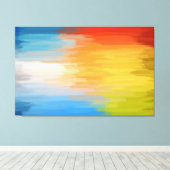 Abstract schilderen | Retro Colorful 2 Canvas Afdruk (Insitu (Houten vloer))