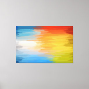 Abstract schilderen   Retro Colorful 2 Canvas Afdruk