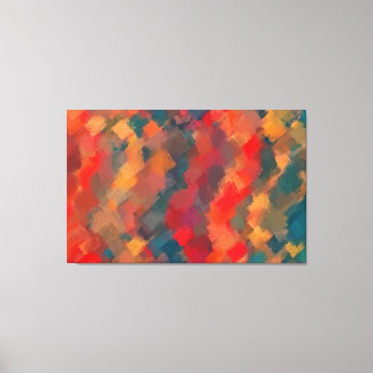 Abstract schilderen | Retro Colorful 4 Canvas Afdruk (Voorkant)