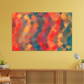 Abstract schilderen | Retro Colorful 4 Canvas Afdruk (Insitu (Woonkamer))