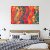 Abstract schilderen | Retro Colorful 4 Canvas Afdruk (Insitu (Slaapkamer))