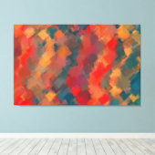 Abstract schilderen | Retro Colorful 4 Canvas Afdruk (Insitu (Houten vloer))