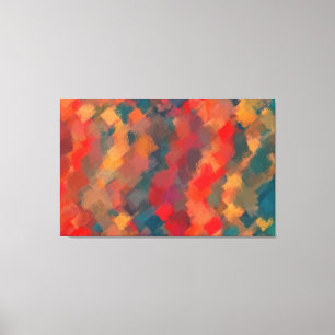 Abstract schilderen   Retro Colorful 4 Canvas Afdruk