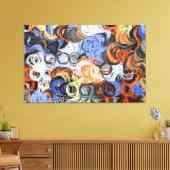 Abstract schilderen | Retro Colorful 7 Canvas Afdruk (Insitu (Woonkamer))