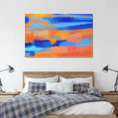 Abstract schilderen | Retro Colorful 8 Canvas Afdruk (Insitu (Slaapkamer))