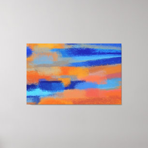 Abstract schilderen Retro Colorful 8 Canvas Afdruk