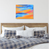 Abstract schilderen | Retro Colorful 9 Canvas Afdruk (Insitu (Slaapkamer))