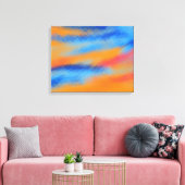 Abstract schilderen | Retro Colorful 9 Canvas Afdruk (Insitu (Woonkamer))