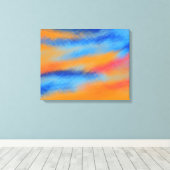 Abstract schilderen | Retro Colorful 9 Canvas Afdruk (Insitu (Houten vloer))