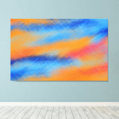 Abstract schilderen | Retro Colorful 9 Canvas Afdruk (Insitu (Houten vloer))