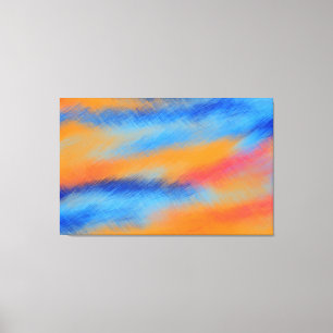 Abstract schilderen   Retro Colorful 9 Canvas Afdruk