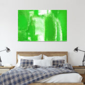 Abstract schilderen | Retro Green 10 Canvas Afdruk (Insitu (Slaapkamer))