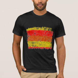 Abstract schilderen   Retro Rood en Geel T-shirt