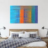Abstract schilderen | Retrokleurig 11 Canvas Afdruk (Insitu (Slaapkamer))