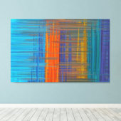 Abstract schilderen | Retrokleurig 11 Canvas Afdruk (Insitu (Houten vloer))