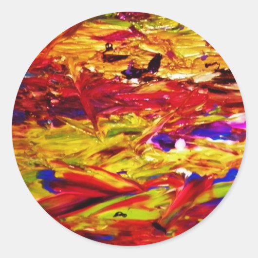 Abstract schilderen ronde sticker (Voorkant)