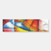 abstract schilderen rood geel groen blauw bumpersticker (Voorkant)