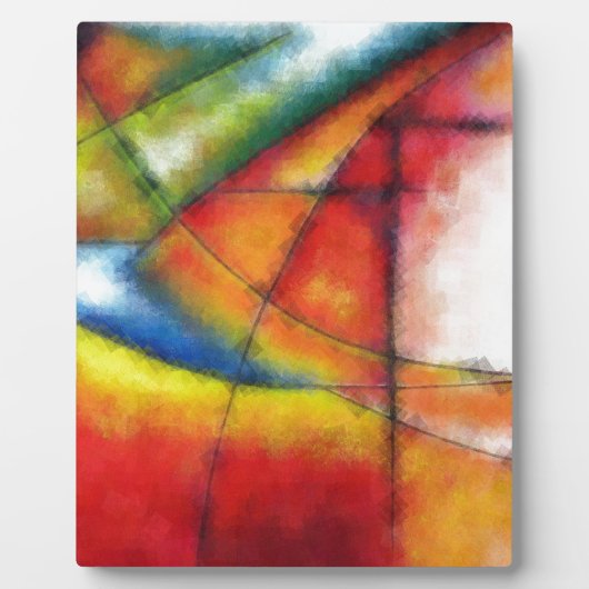 abstract schilderen rood geel groen blauw fotoplaat (Voorkant)