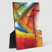 abstract schilderen rood geel groen blauw fotoplaat (Zijkant)