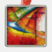 abstract schilderen rood geel groen blauw metalen ornament (Voorkant)