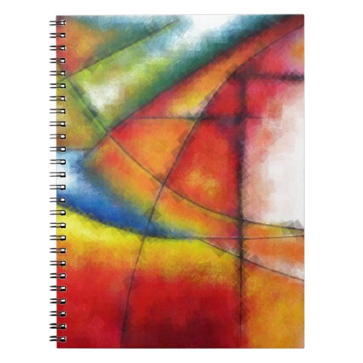 abstract schilderen rood geel groen blauw notitieboek (Voorkant)