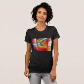 abstract schilderen rood geel groen blauw t-shirt (Voorkant volledig)