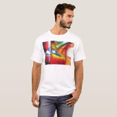 abstract schilderen rood geel groen blauw t-shirt (Voorkant volledig)