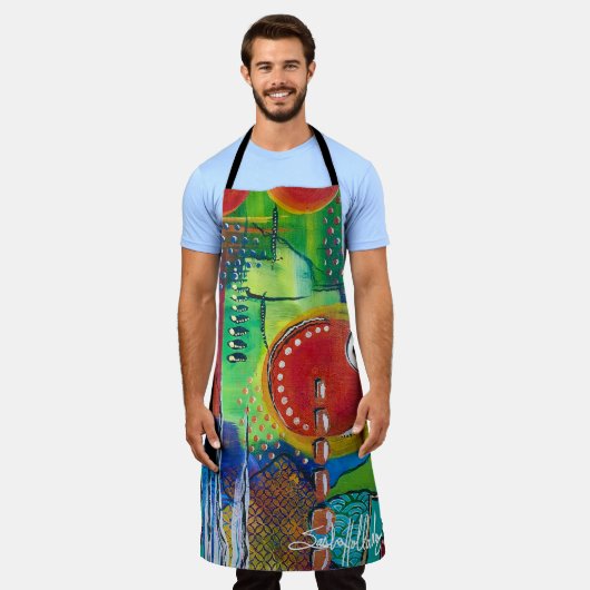 Abstract schilderen schort (Gedragen)